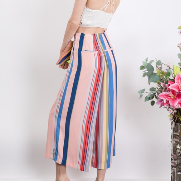 VIBRANT BOLD STRIPE PRINT PANTS - Picture 3 of 4